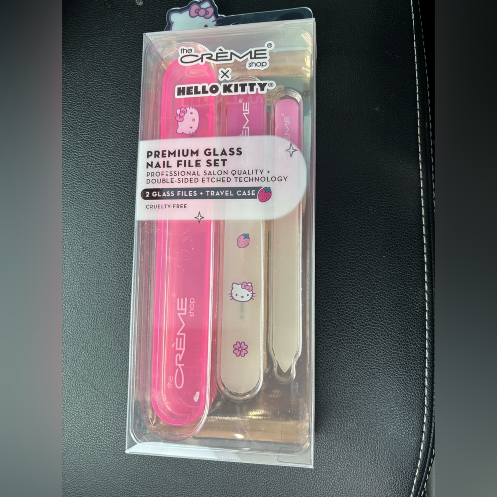 Hello Kitty x The Crème Shop Glass Nail File Set - Pink and White